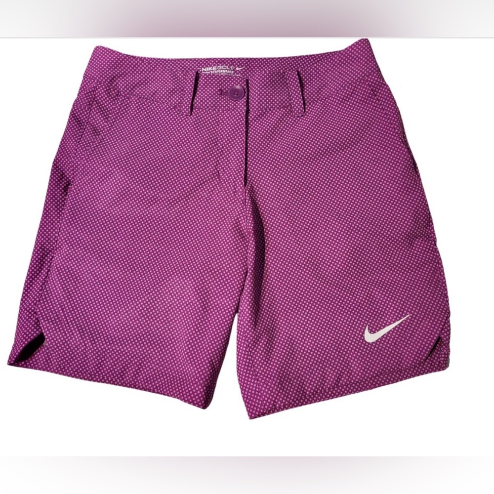 Nike Golf Tour Performance Dri-FIT Polka Dot Shorts - Pink/Purple - Size 0